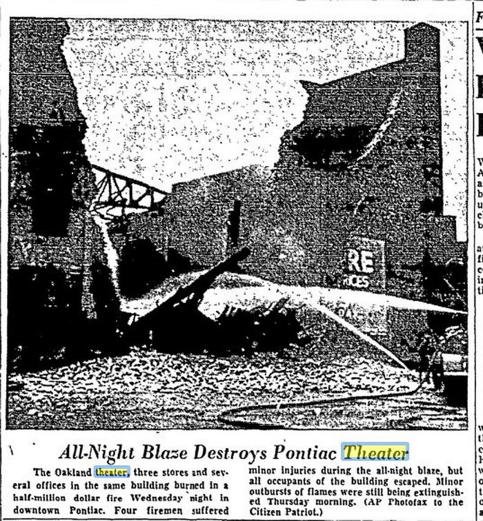 Oakland Theatre - October 1960 Destroyed By Fire (newer photo)